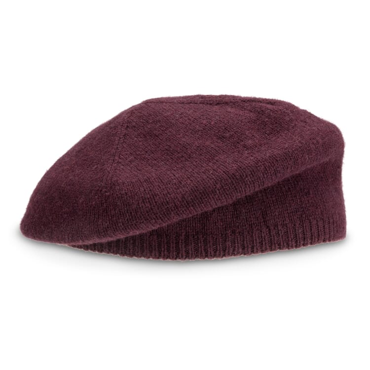 Ladies' beret knitted, bordeaux