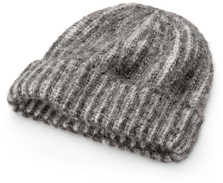 Unisex-Rippenstrickmütze, grau