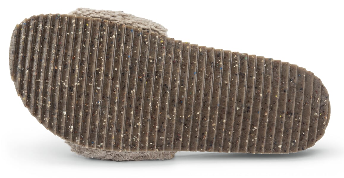Damen-Pantolette Teddyplüsch Taupe