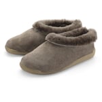 Pantoffel van lamsleer Taupe