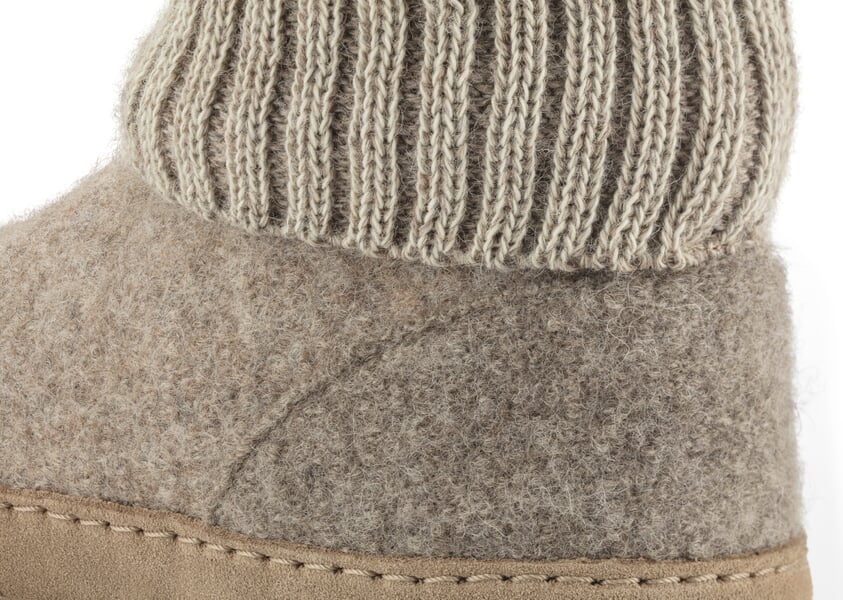 Unisex-Hüttenschuh Beigemelange, Detailsicht