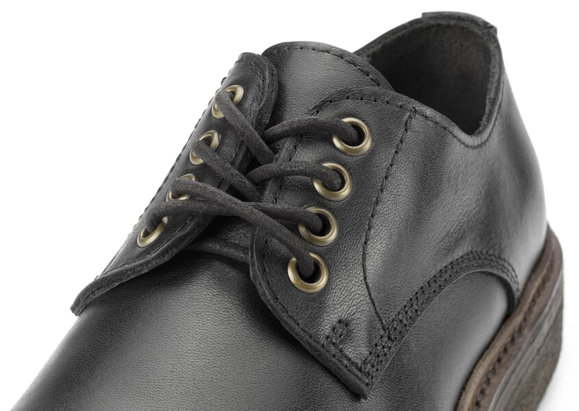 Ladies lace-up shoe Black, close-up