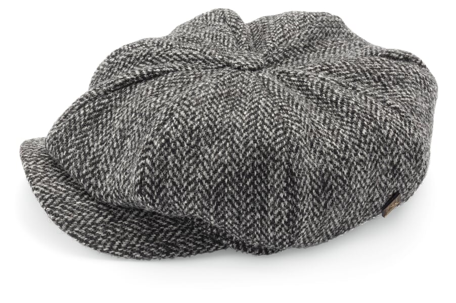 Casquette homme Newsboy Noir à motifs