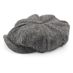 Gorra de caballero Newsboy Negro estampado