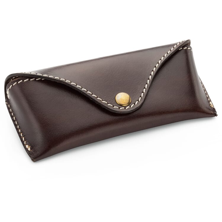Spectacle case cowhide, dark brown