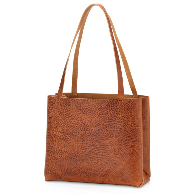 Shopper en cuir, petit, cognac