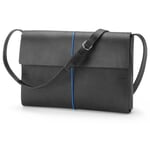 Leder-Umhängetasche klein, schwarz