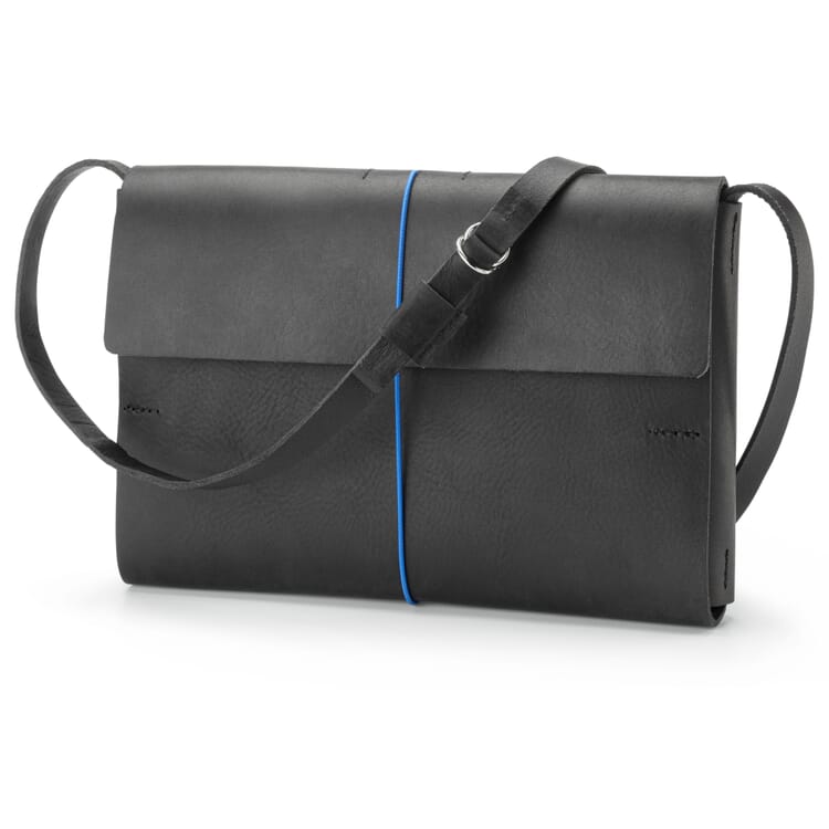Leder-Umhängetasche klein, schwarz