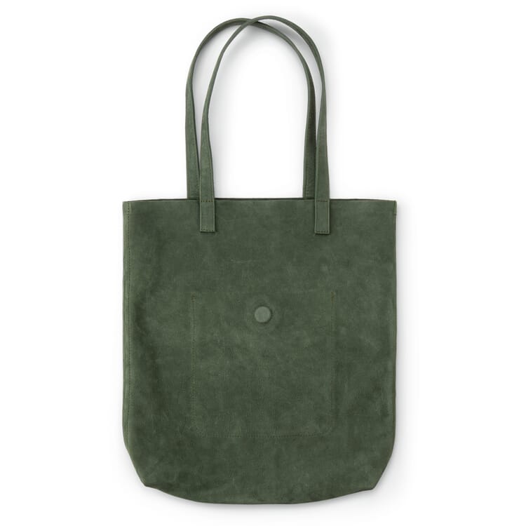Damen-Totebag Leder, Oliv