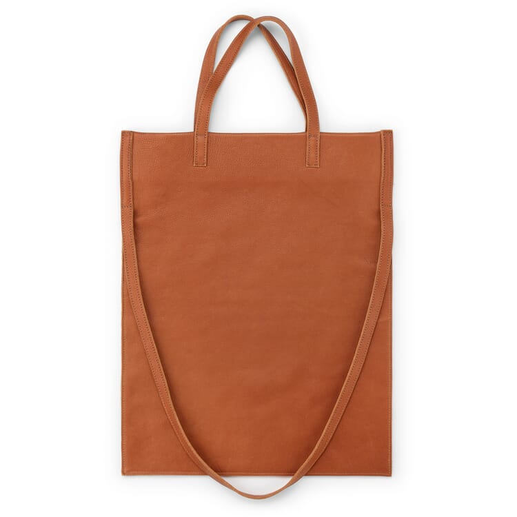 Totebag leather, cognac