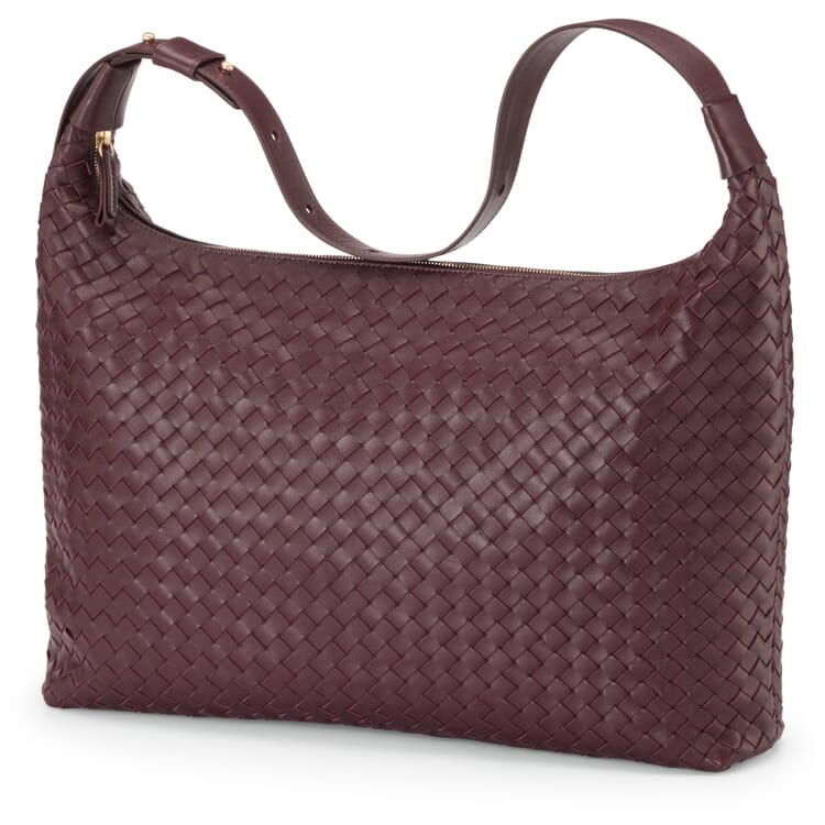Sac à main en cuir tressé, bordeaux