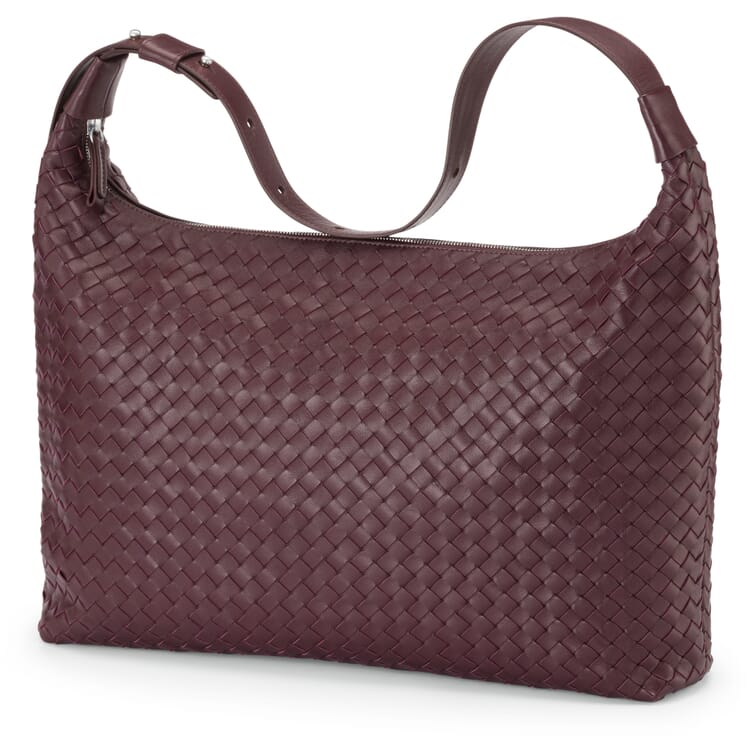 Lederhandtasche geflochten, weinrot