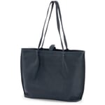Bolso shopper de piel, azul oscuro