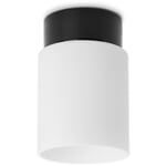 Plafondlamp porseleinen cilinder Zwart Opaal glas