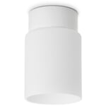 Loftslampe i porcelænscylinder Hvid Opalglas