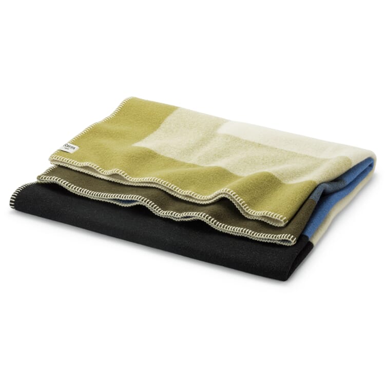 Couverture en laine d'agneau Bento, Vert et bleu
