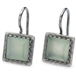 Øreringe af kalcedon, turkis