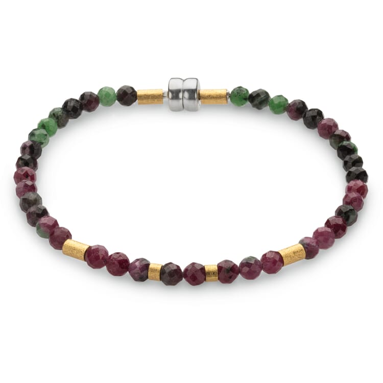 Ruby-zoisite bracelet, fuchsia-green