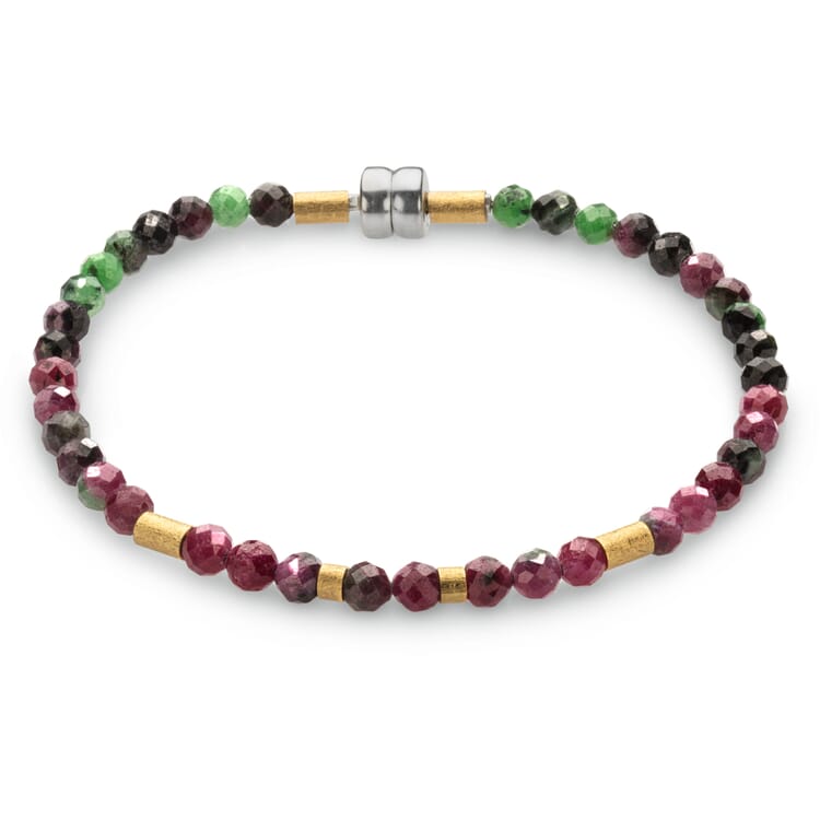 Rubin-Zoisit-Armband, Fuchsia-Grün