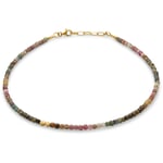 Tourmaline necklace, rose-green