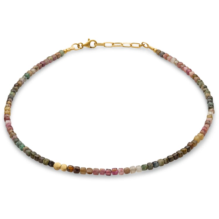 Tourmaline necklace, rose-green