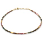 Collier de tourmalines, rose-vert