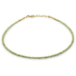 Peridot necklace, green-gold