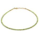 Peridot-halsketting, groen-goud