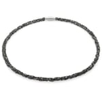 Collana lavorata a maglia, argento ossidato