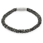Pulsera tejida, plata oxidada