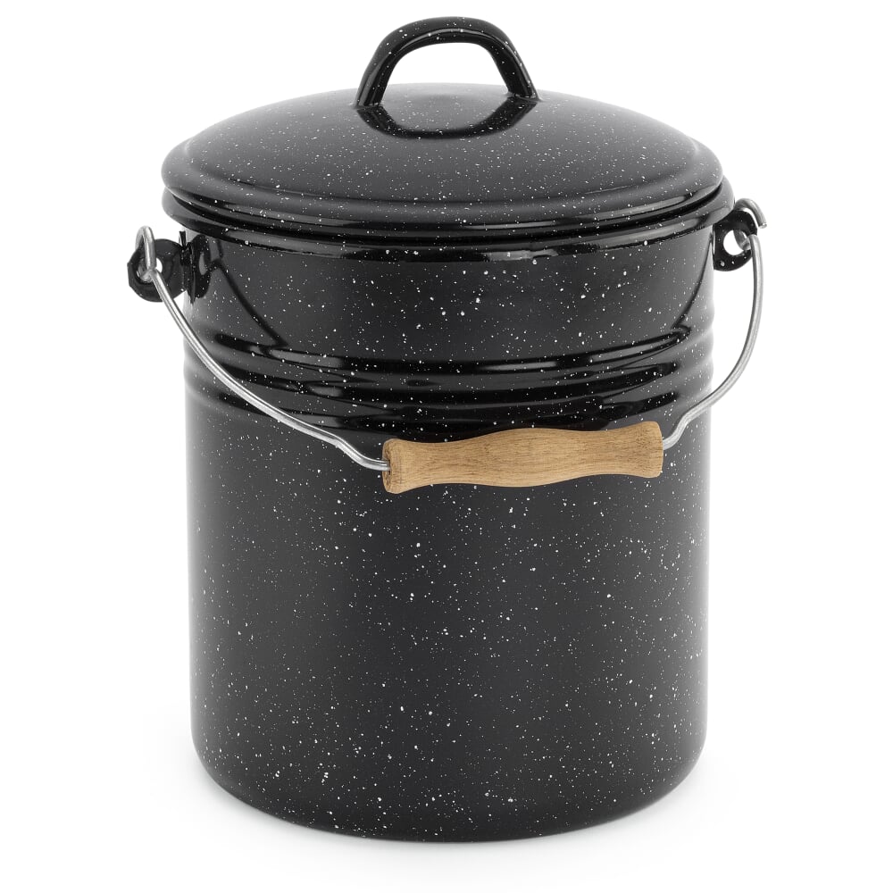 Vintage Geëmailleerde Container Met Deksel | Geëmailleerde Voedsel Container | Vintage