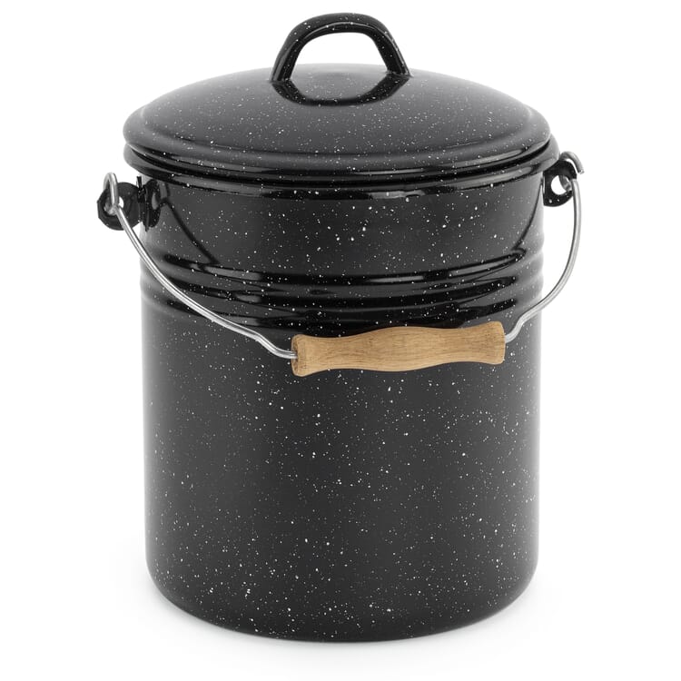 Geëmailleerde emmer met deksel 5 liter