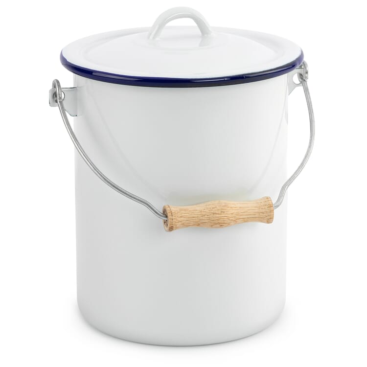 Geëmailleerde emmer met deksel 3 liter
