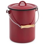 Geëmailleerde emmer met deksel 3 liter Red