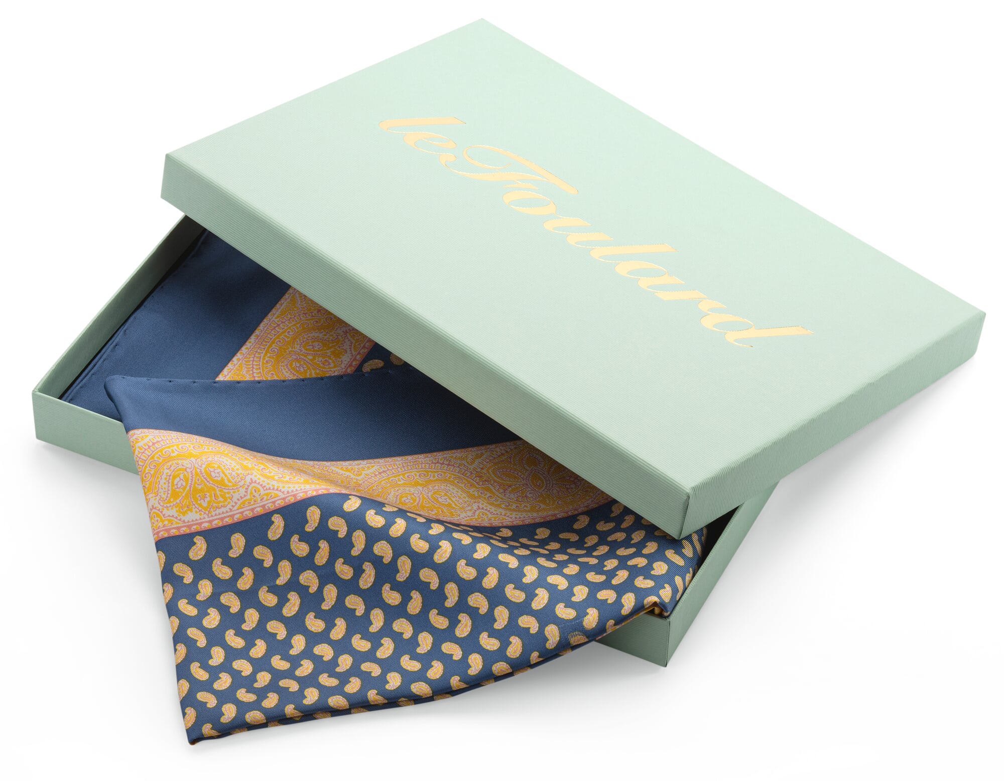 Paisley silk scarf, royal blue | Manufactum