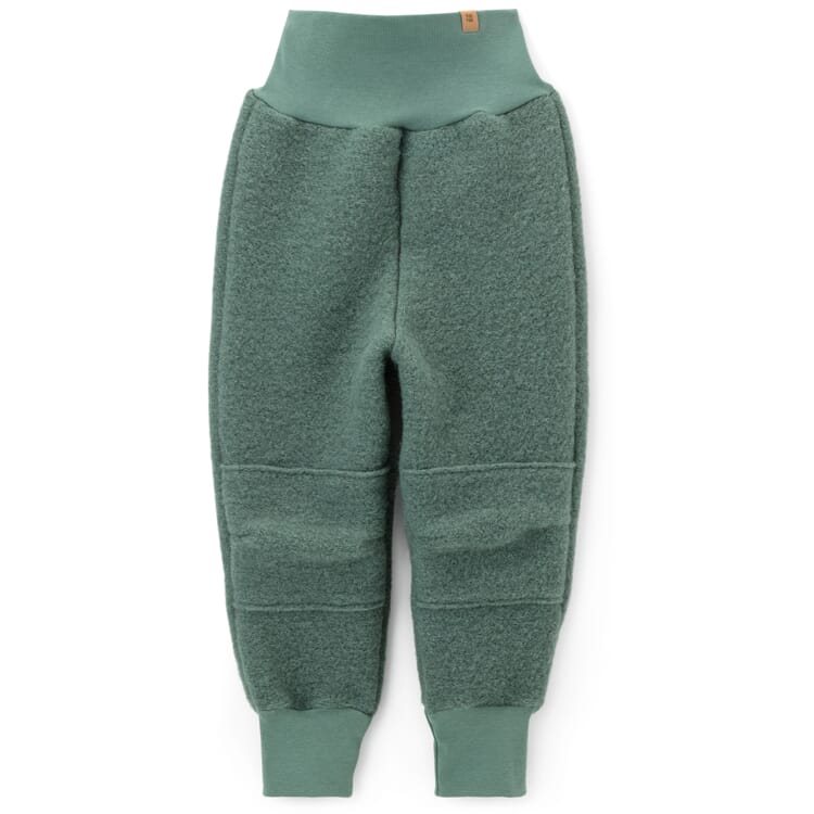 Pantalon enfant en laine foulée, Sauge