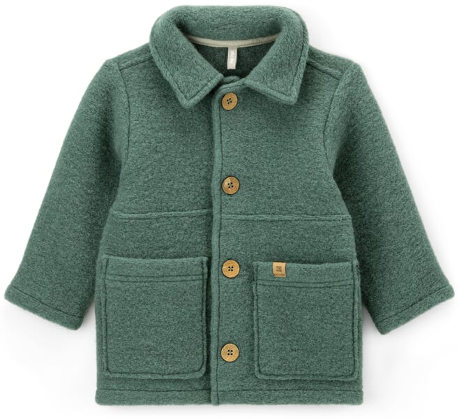 Kinder-Hemdjacke Wollwalk Salbei