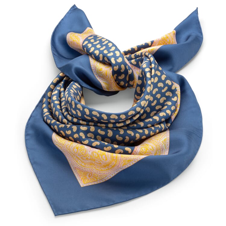 Zijden sjaal met paisleypatroon, koningsblauw