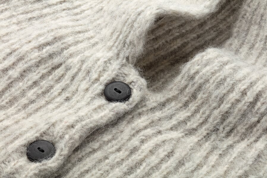 Unisex-Strickkapuze meliert, Ecru, Detailsicht