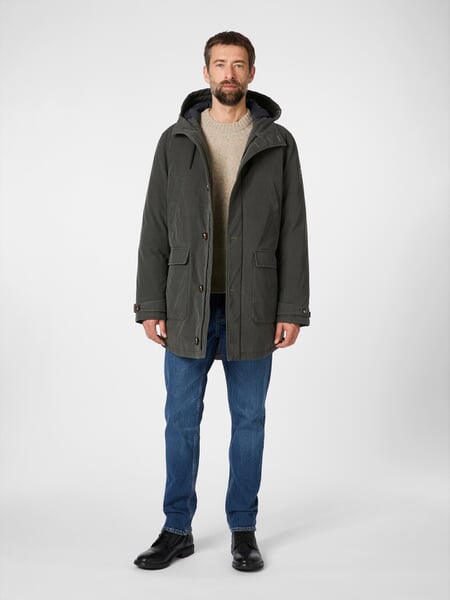 Herren-Winterjacke Schiefergrau, Tragebild