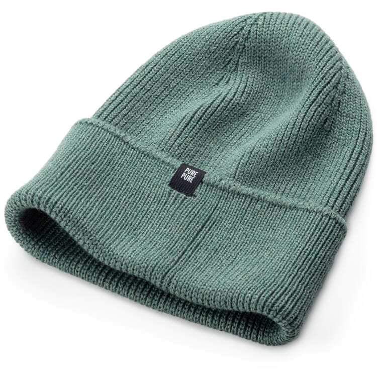 Bonnet pour enfant en laine mérinos, coton et soie, Sauge