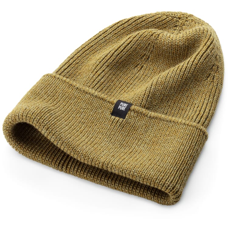 Kinder-Mütze Merino-Baumwolle-Seide, Ocker