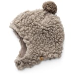 Bonnet enfant avec pompon en peluche de laine Gris clair