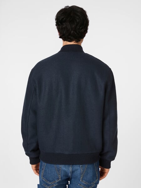 Herrenblouson Wolle Navy, Tragebild