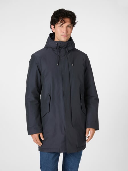 Herrenparka gefüttert Navy, Tragebild