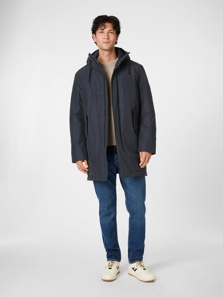 Herrenparka gefüttert Navy, Tragebild