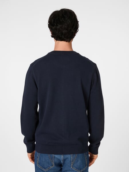 Cardigan pour homme avec fermeture éclair Bleu marine, présenté sur un modèle