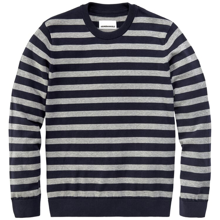 Herren-Strickpullover, Navy-Grau