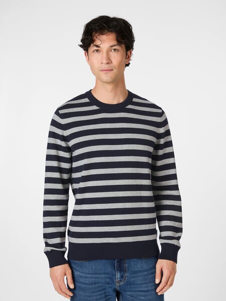 Pull en maille pour homme Gris marine, présenté sur un modèle