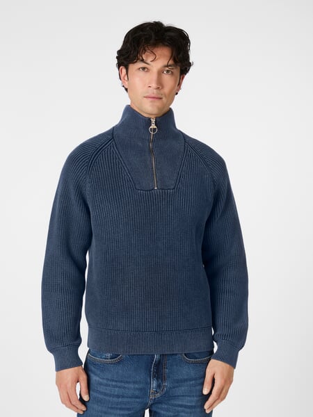 Herren-Stricktroyer Navy, Tragebild